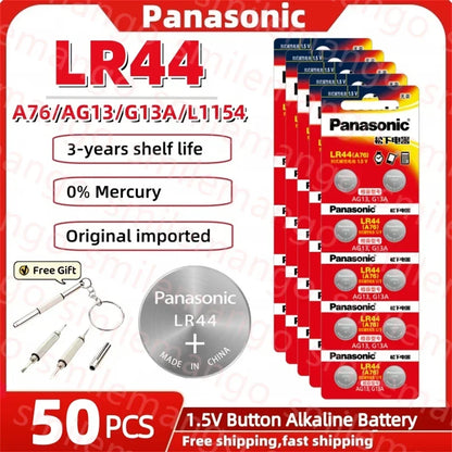 2-50PCS AG13 Battery A76 LR44 357 SR1154 SR44 LR 44 1.5V Alkaline Batteries for Watch Calculator Toy Button Coin Cell