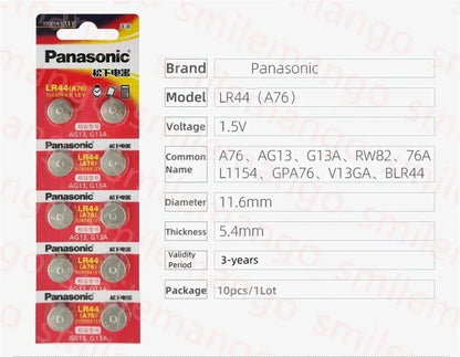 2-50PCS AG13 Battery A76 LR44 357 SR1154 SR44 LR 44 1.5V Alkaline Batteries for Watch Calculator Toy Button Coin Cell