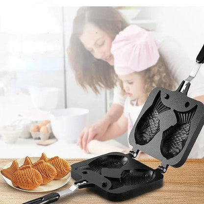 Double Fish Shaped Waffle Cake Maker Pan 