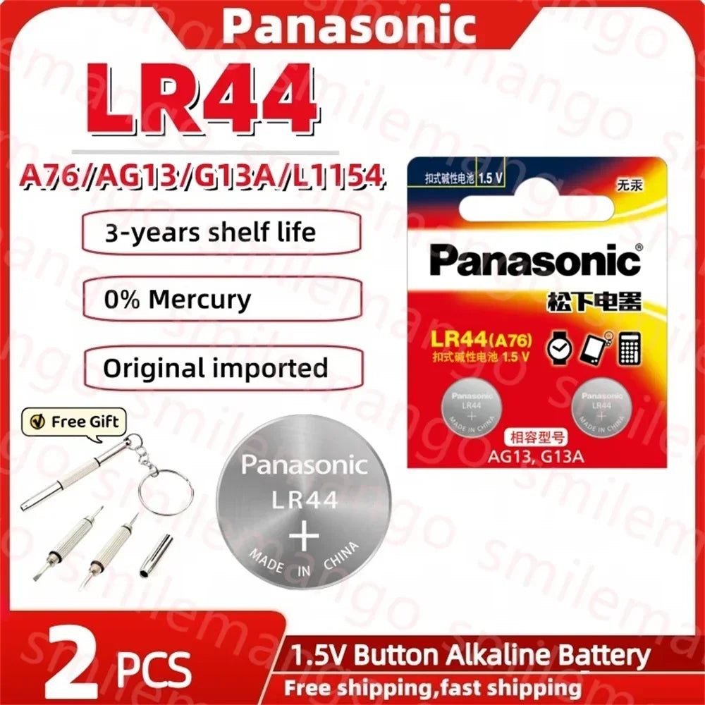 2-50PCS AG13 Battery A76 LR44 357 SR1154 SR44 LR 44 1.5V Alkaline Batteries for Watch Calculator Toy Button Coin Cell