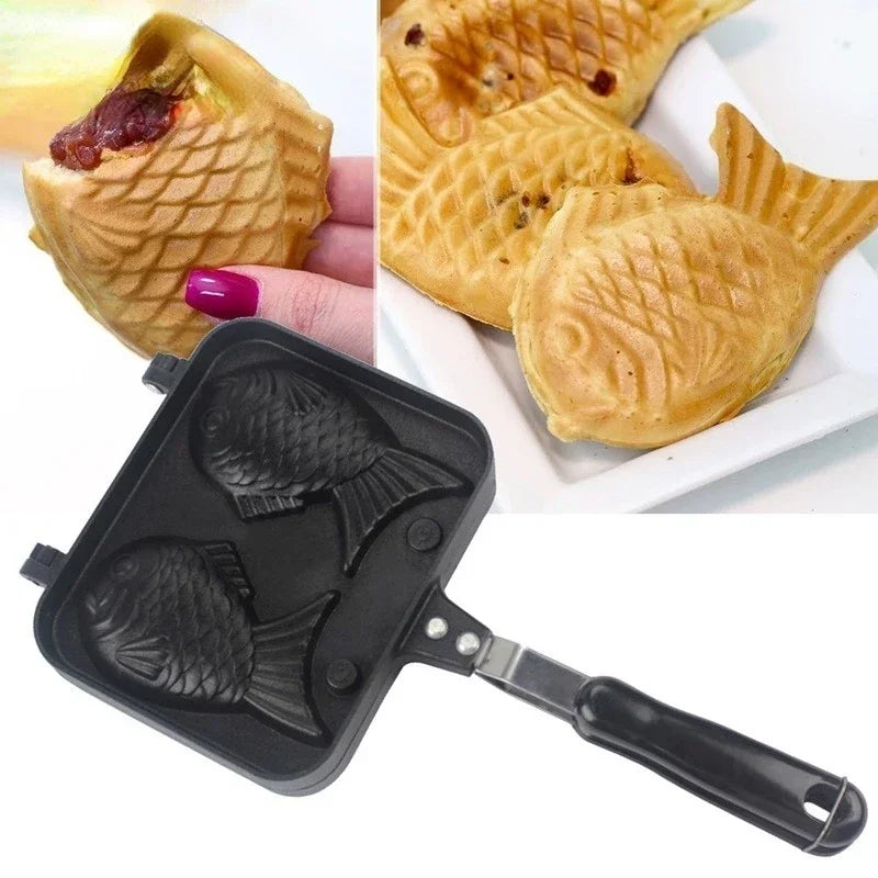Double Fish Shaped Waffle Cake Maker Pan 