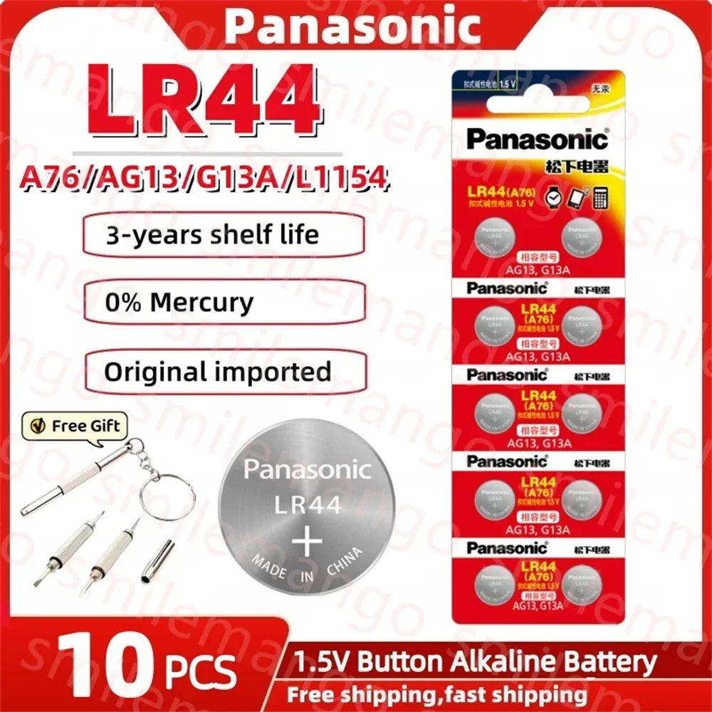 2-50PCS AG13 Battery A76 LR44 357 SR1154 SR44 LR 44 1.5V Alkaline Batteries for Watch Calculator Toy Button Coin Cell
