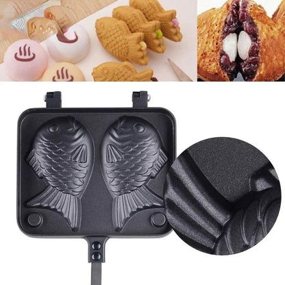Double Fish Shaped Waffle Cake Maker Pan 