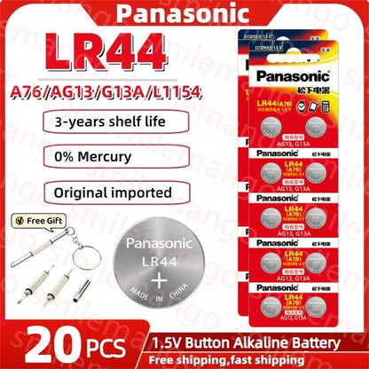 2-50PCS AG13 Battery A76 LR44 357 SR1154 SR44 LR 44 1.5V Alkaline Batteries for Watch Calculator Toy Button Coin Cell